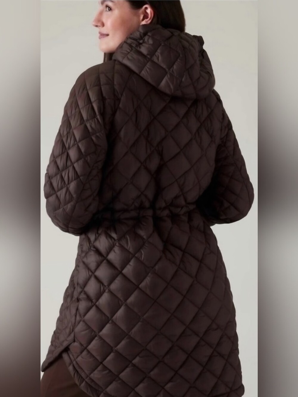 Athleta Quilted Hooded Puffer Jacket - Chocolate Brown